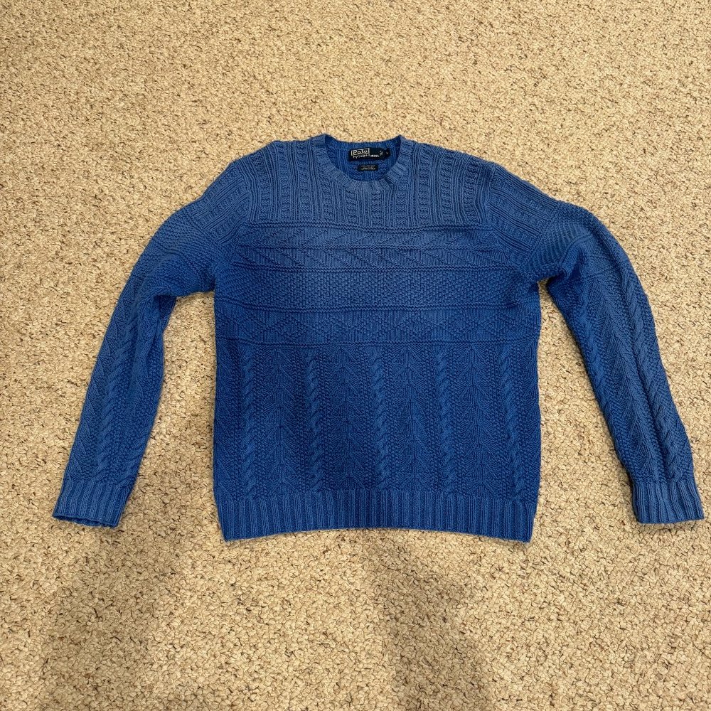 Polo Ralph Lauren Cotton Hand Knit Men Sweater Size L
